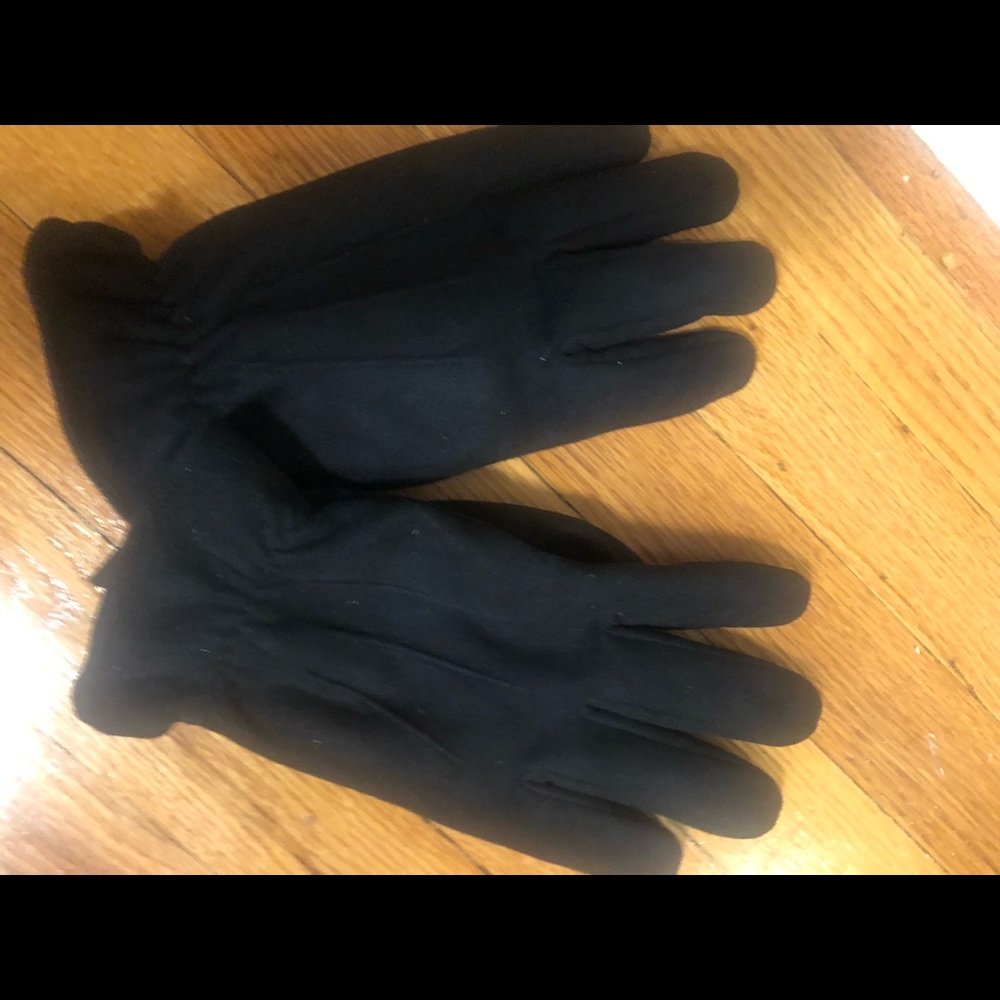 Luxury faux fur lined black Men’s Glove L